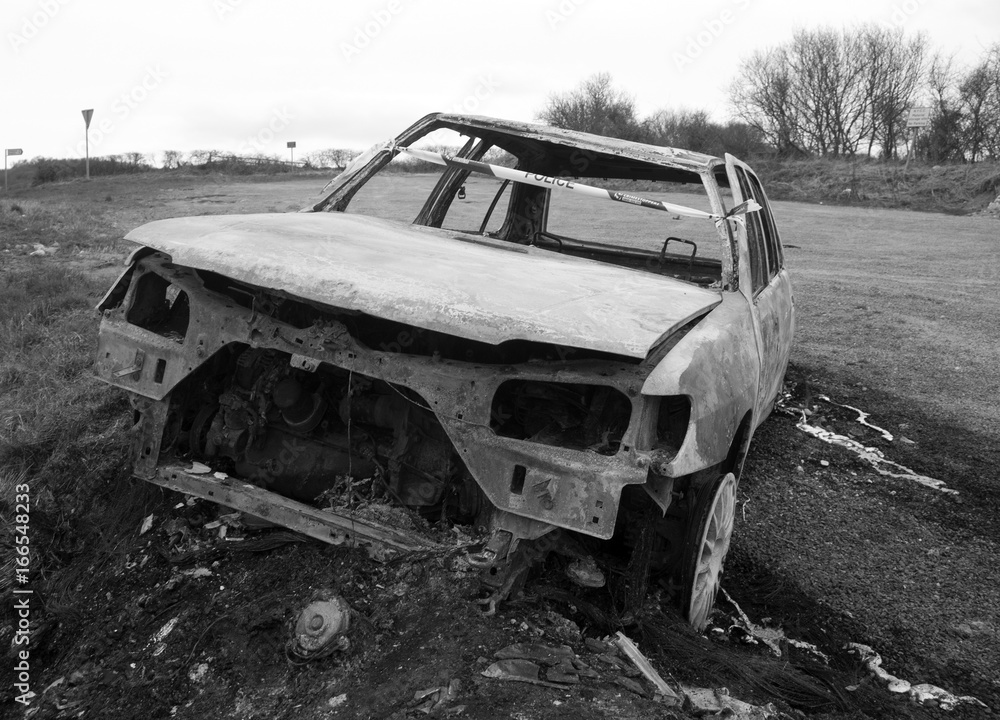 Fototapeta premium Burnt out car.