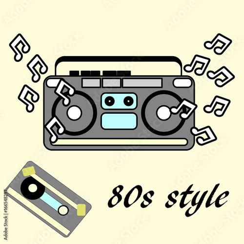 80s retro style, Vintage retro 80's vector flyer. 1980 disco