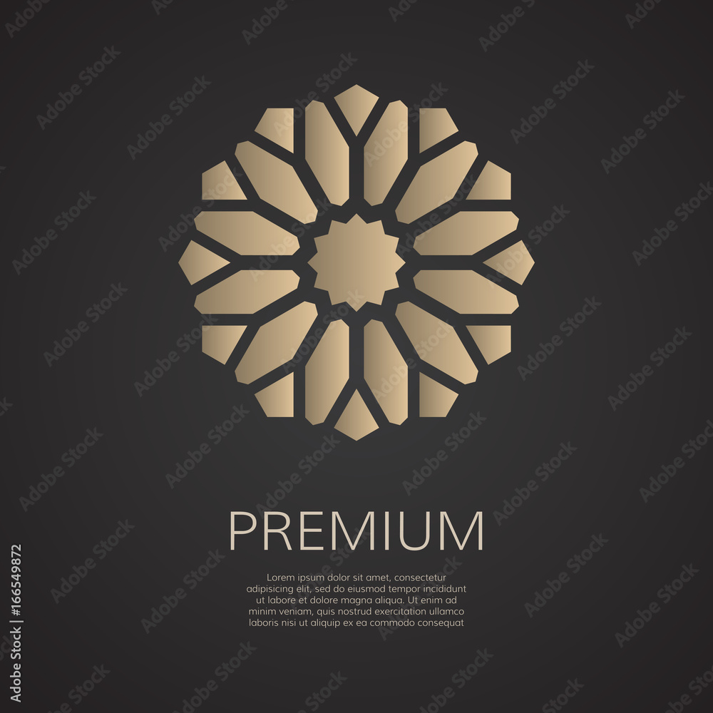 Vector floral sign. Luxury islamic ornament. Eastern sign sun. Business identity concept. Vector floral sign. Luxury islamic ornament. Eastern sign sun. Business identity concept.