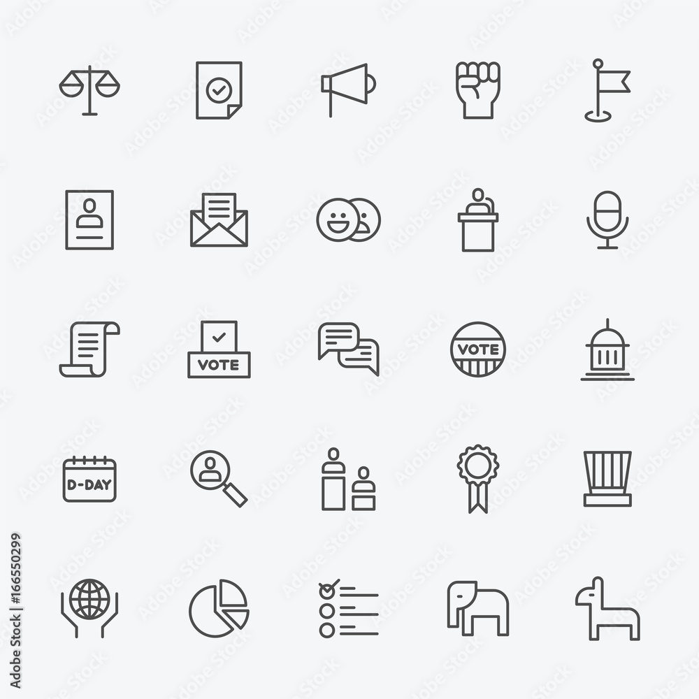 election icons vector flat design illustration set election icons vector flat design illustration set