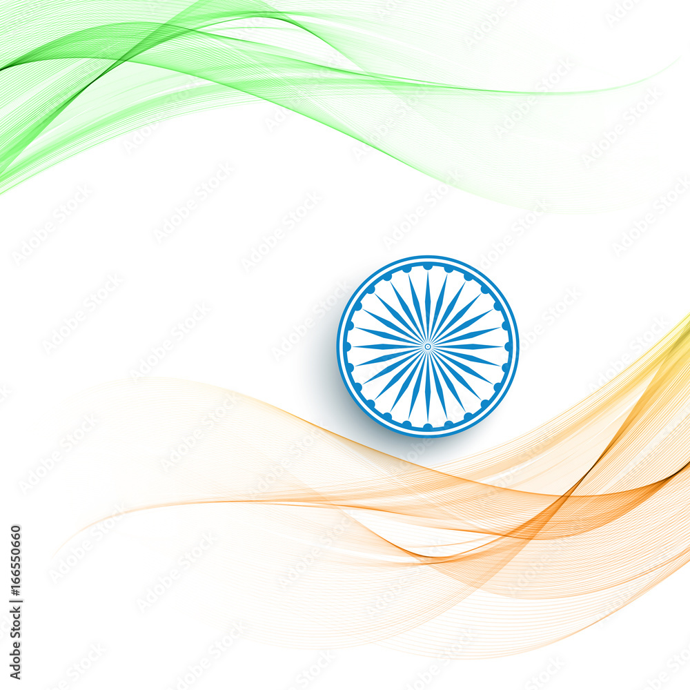 beautiful wave style Indian flag theme background Stock Vector | Adobe Stock