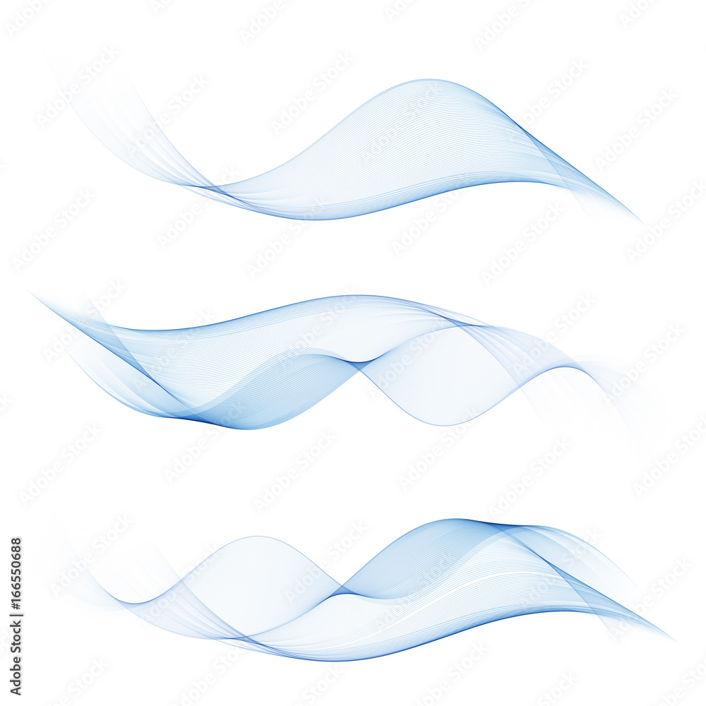 Set of abstract blue waves. Vector illustration Set of abstract blue waves. Vector illustration
