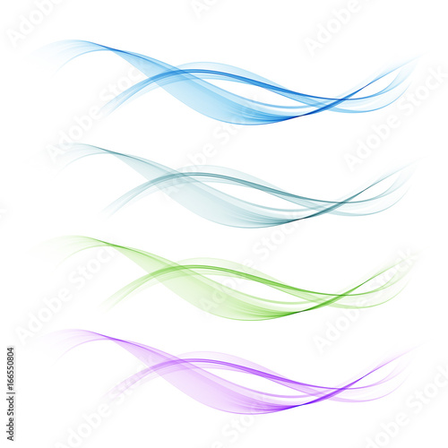 set of transparent,smooth,waves.Design element.Vector abstract background wave
