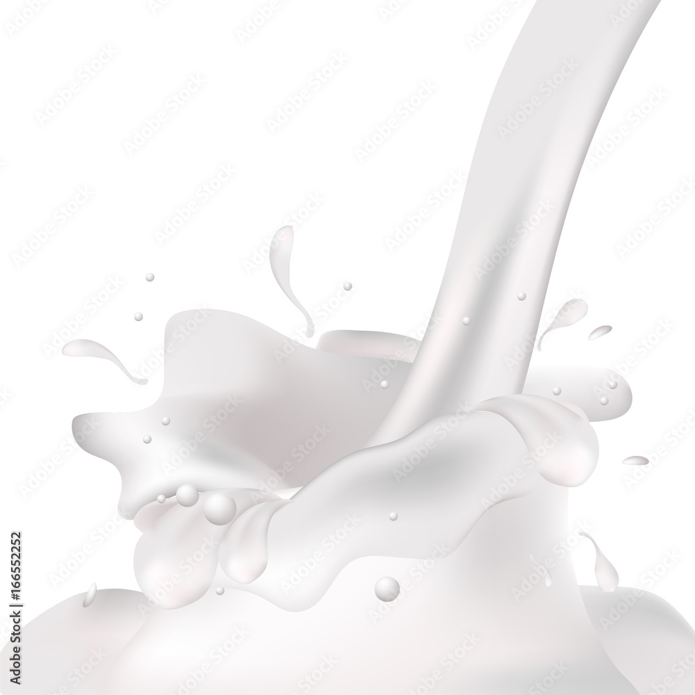 Flows hot milk and yogurt. Vector. Flows hot milk and yogurt. Vector.