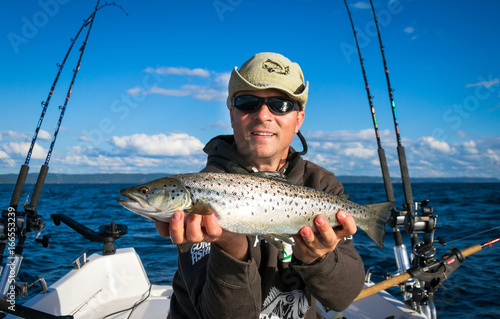 Silver lake trout caught on trolling