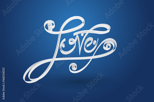 Paper art of love calligraphy, quilling style