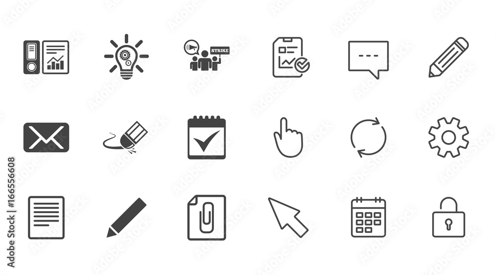Office, documents and business icons. Office, documents and business icons.