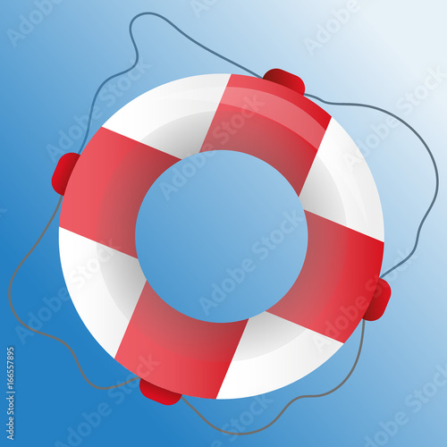 safety lifebuoy with rope vector icon