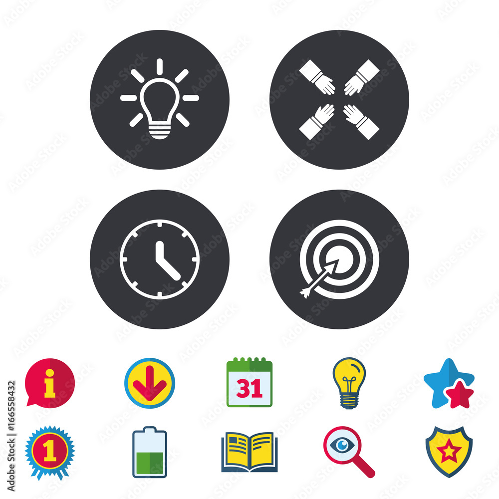 Lamp idea and clock time. Target aim. Lamp idea and clock time. Target aim.