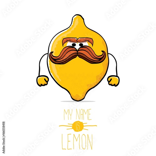 vector funny cartoon cute yellow lemon