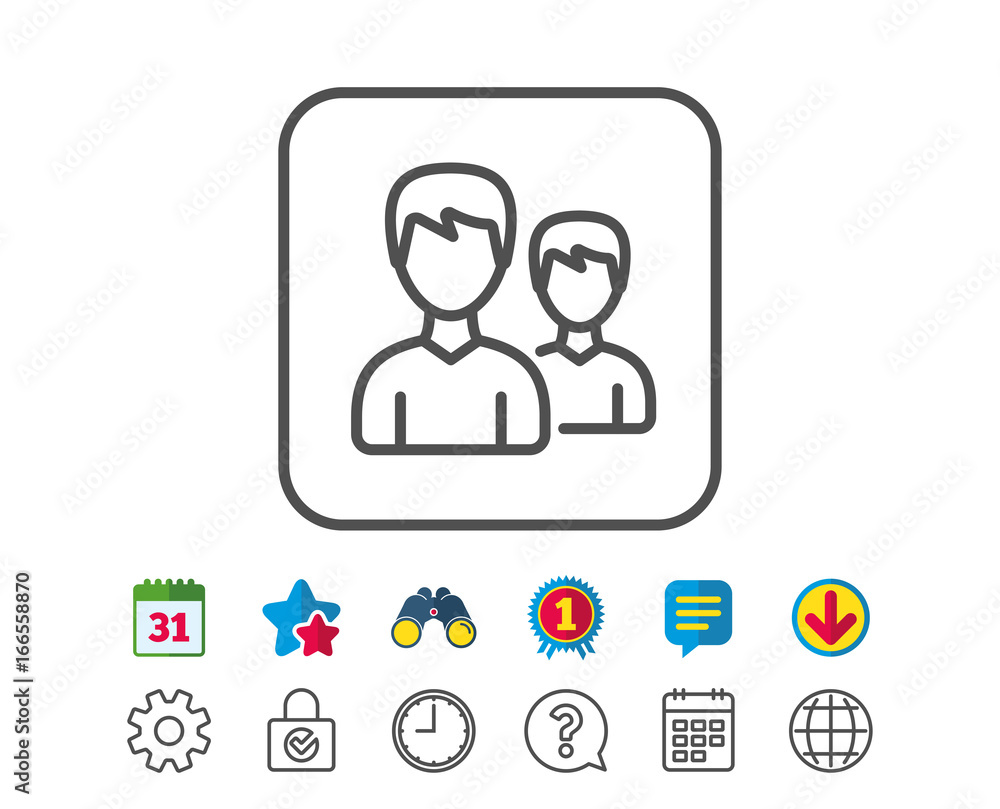 Users line icon. Couple or Group sign. Users line icon. Couple or Group sign.