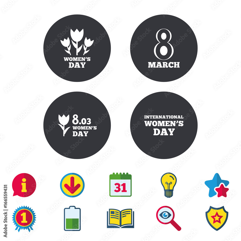8 March Women's Day icons. Bouquet of flowers. 8 March Women's Day icons. Bouquet of flowers.
