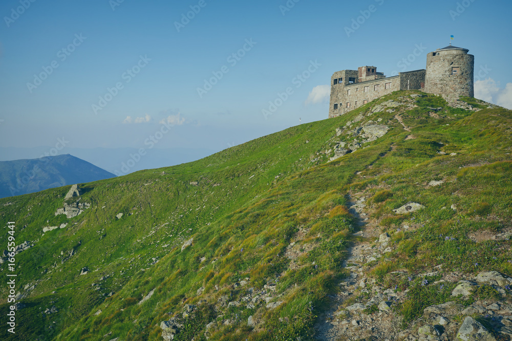 The old observatory on Mount Pip Ivan in Carpathians