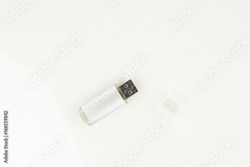 Portable Memory Stick On White Background