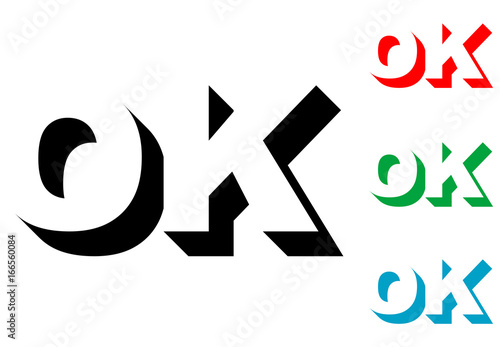 Logotipo espacio negativo OK varios colores