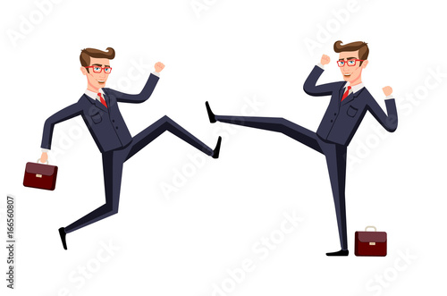 Business fight club. karate, businesspeople and violence, battler strength. Vector illustration