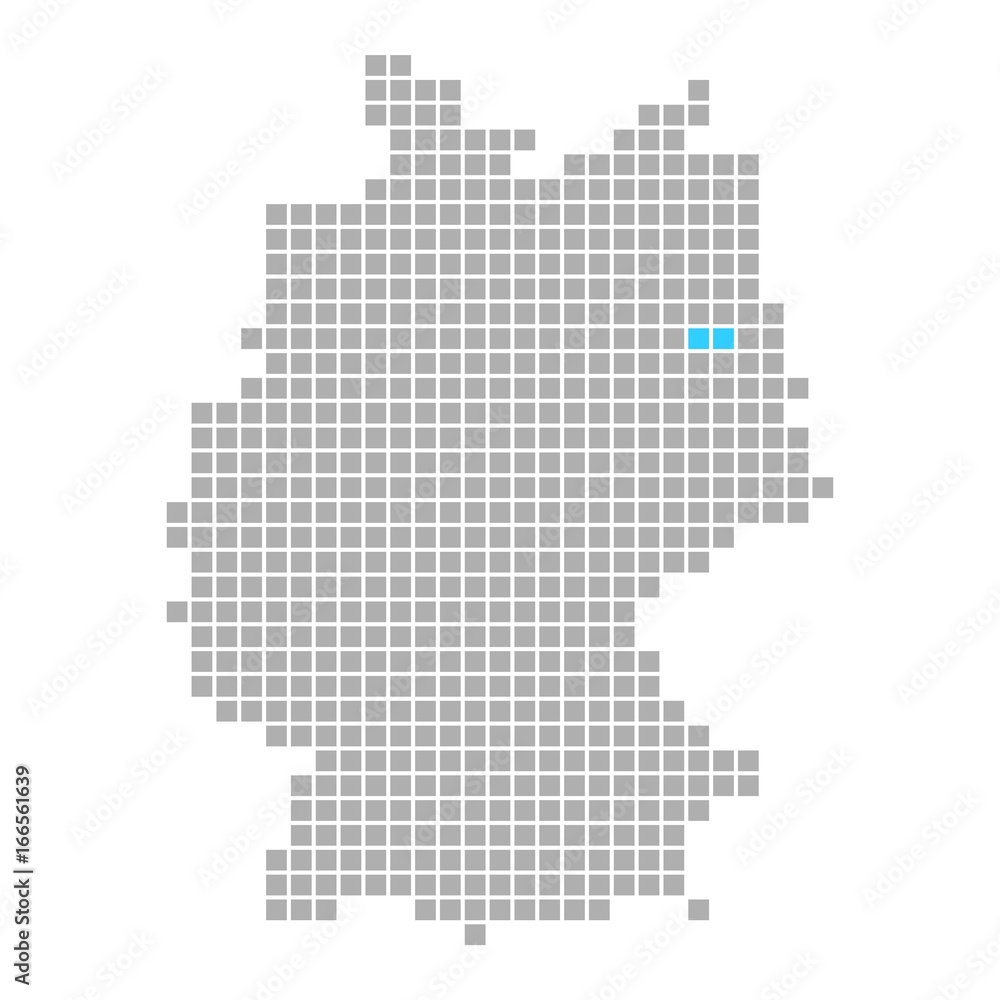 Markierung von Berlin auf Karte von Deutschland