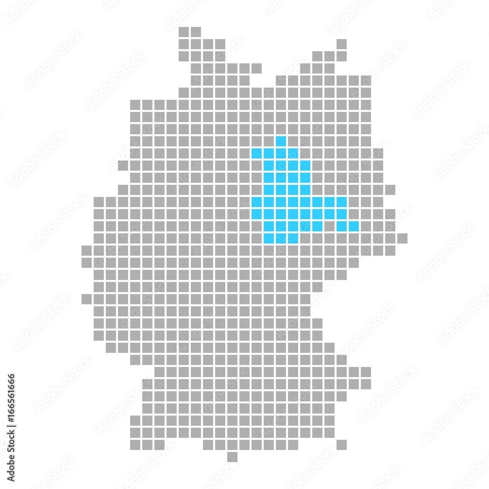 Markierung von Sachsen-Anhalt auf Karte von Deutschland