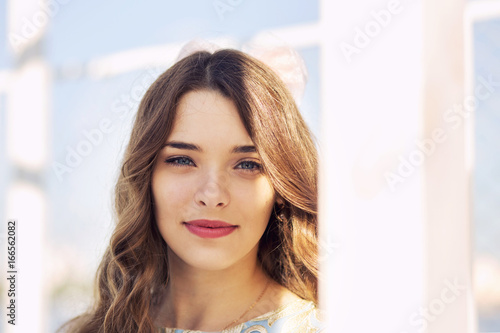 Free Download Beauty Woman Portrait. Beautiful Girl looking at camera. - GFXLoad
