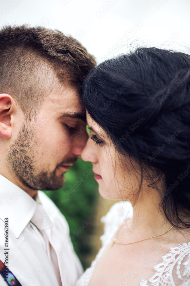 Portrait of a lovely couple looking at each other with affection Portrait of a lovely couple looking at each other with affection