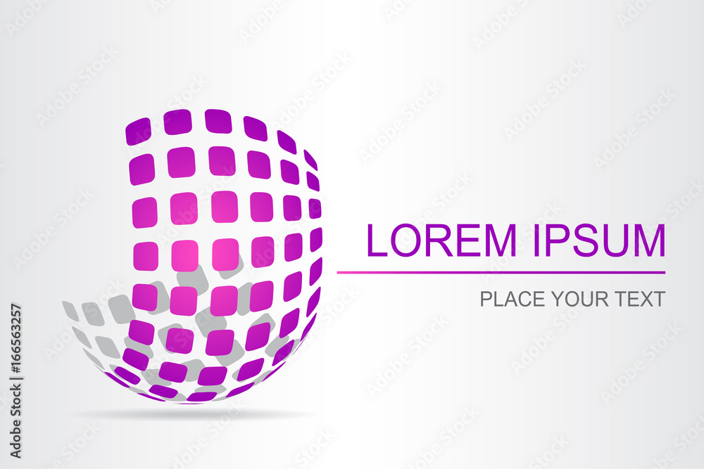 Logo stylized spherical surface with abstract shapes Logo stylized spherical surface with abstract shapes