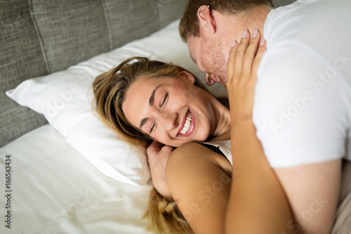 Romantic couple in bed