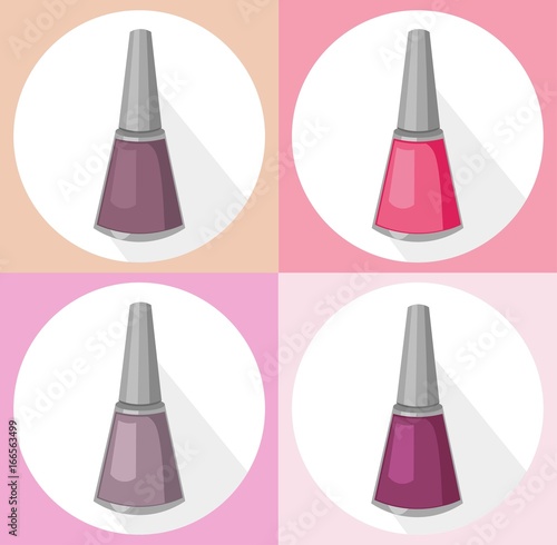 Nail polish set collection Vector