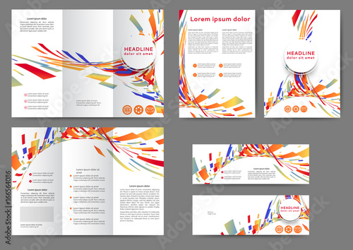 Set of color abstract brochure template
