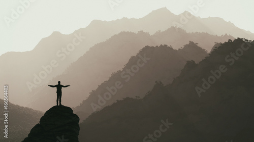 Hiker on the top of a mountain