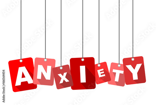 Red vector flat design background anxiety. It is well adapted for web design.