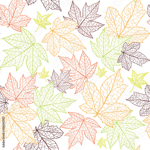 Seamless background autumn leaves.