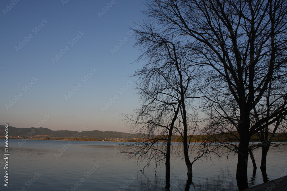 Romantic scene of Dojran lake, Macedonia