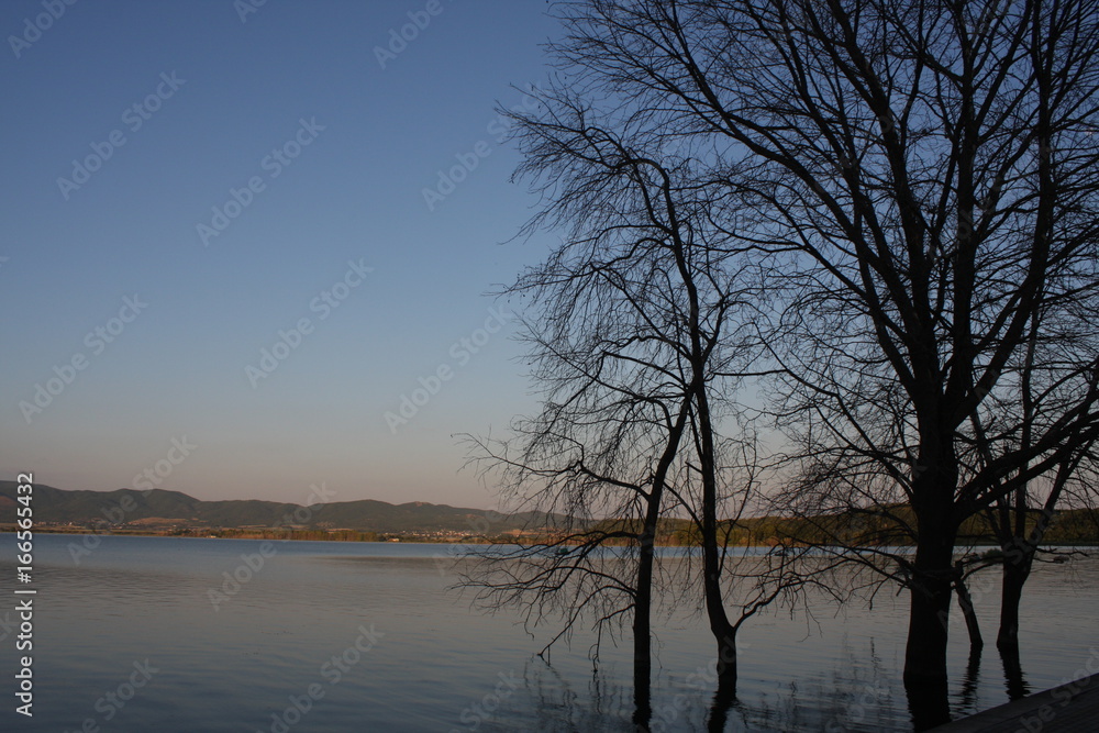 Romantic scene of Dojran lake, Macedonia Romantic scene of Dojran lake, Macedonia