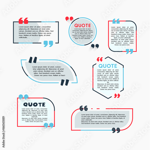 Quote Bubbles - modern vector color set of shapes with text