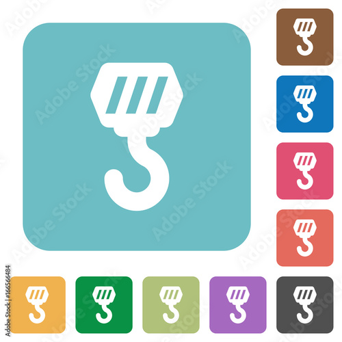 Construction hook rounded square flat icons
