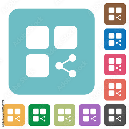 Share component rounded square flat icons