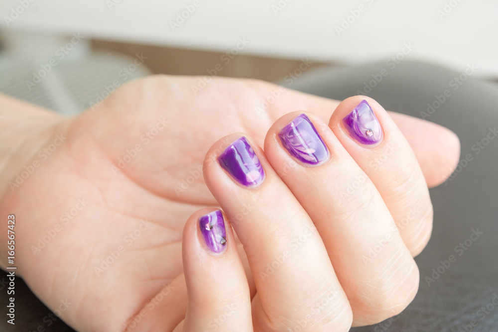 Lacquer on the nails of the hands. Fresh French manicure Lacquer on the nails of the hands. Fresh French manicure