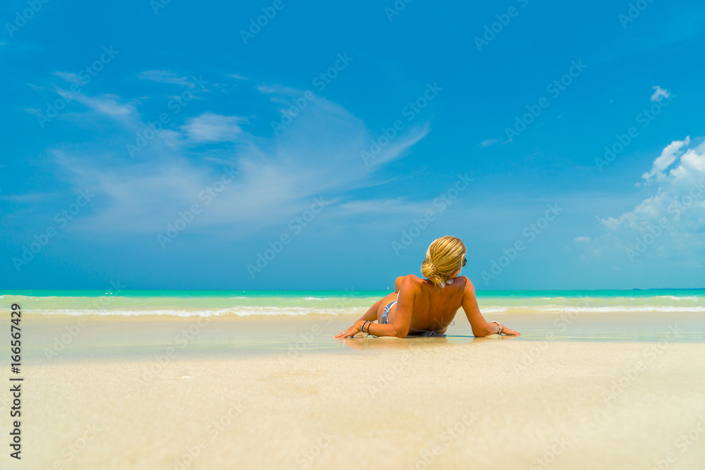 Woman on a beautiful beach Woman on a beautiful beach
