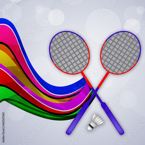 illustration of elements of badminton sport background