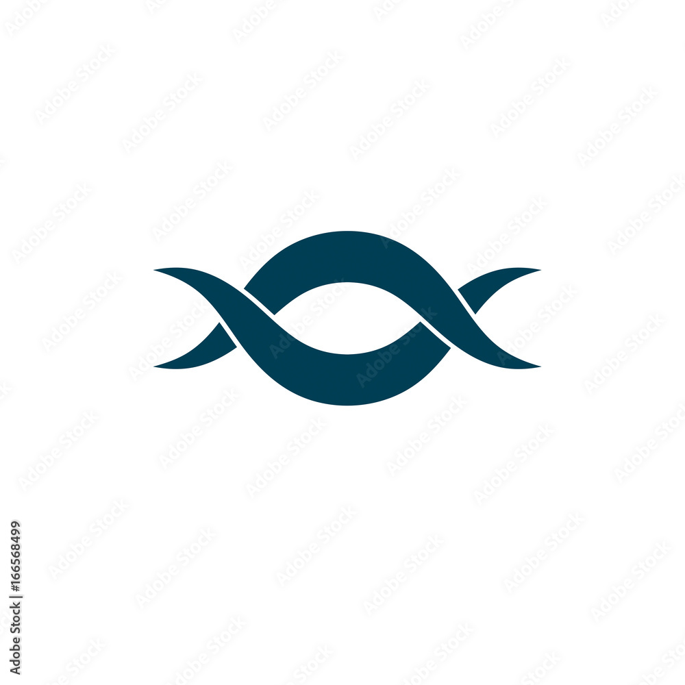 Fototapeta premium Model of human DNA, double helix vector illustration. Genetic engineering business abstract symbol isolated on white.