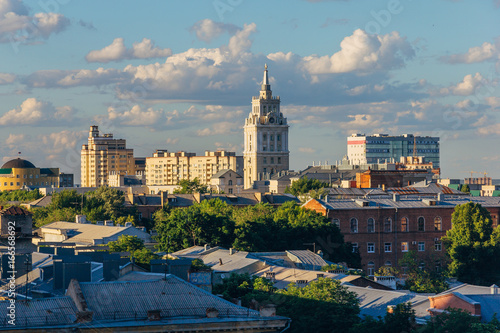 Aerial view of Voronezh downtown in summer