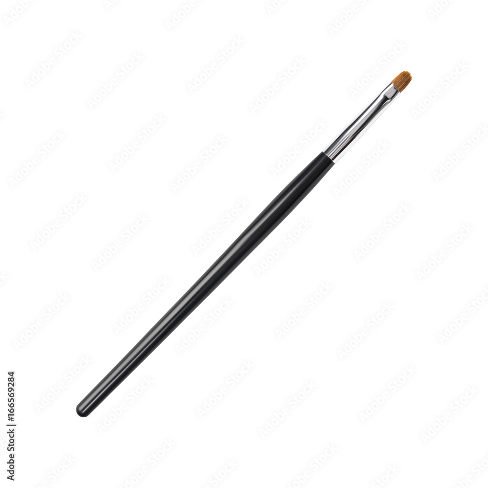 Make-up brush for applying eyeshadows, isolated on white.