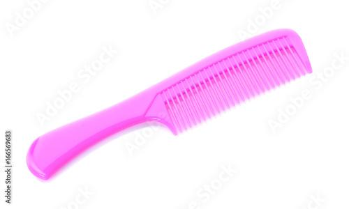 Pink comb isolated on whiteground