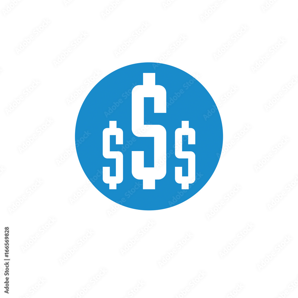 Fototapeta premium Finance icon. Vector illustration isolated on white background. Money symbol.