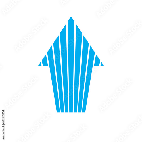 Vector arrow pointing upwards. Corporate development logo isolated on  white background. Company increasing  concept.