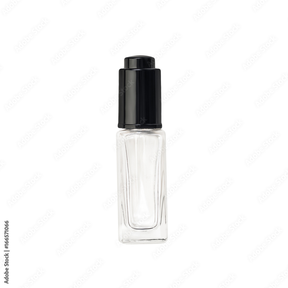 Glass cosmetic tube, isolated on white. Glass cosmetic tube, isolated on white.