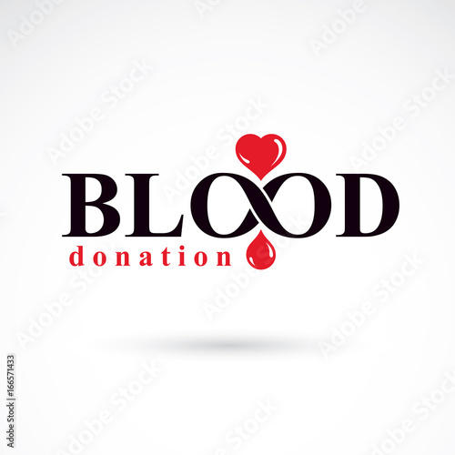 Blood donation conceptual illustration. World blood donor day logotype.