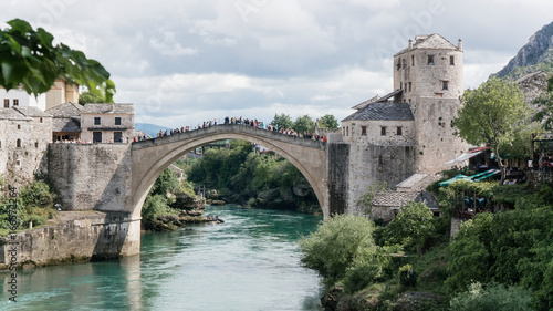 Mostar  Bosnia Herzegovina - May 1  2014  Stari Most bridge in Mostar
