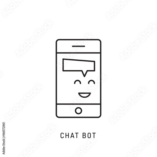 Icon chatbot, robot for automated social networking and mobile applications. Avatar technical support.