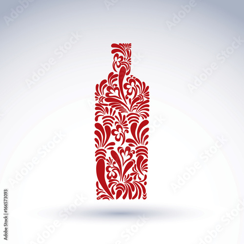 Alcohol theme graphic flowe...